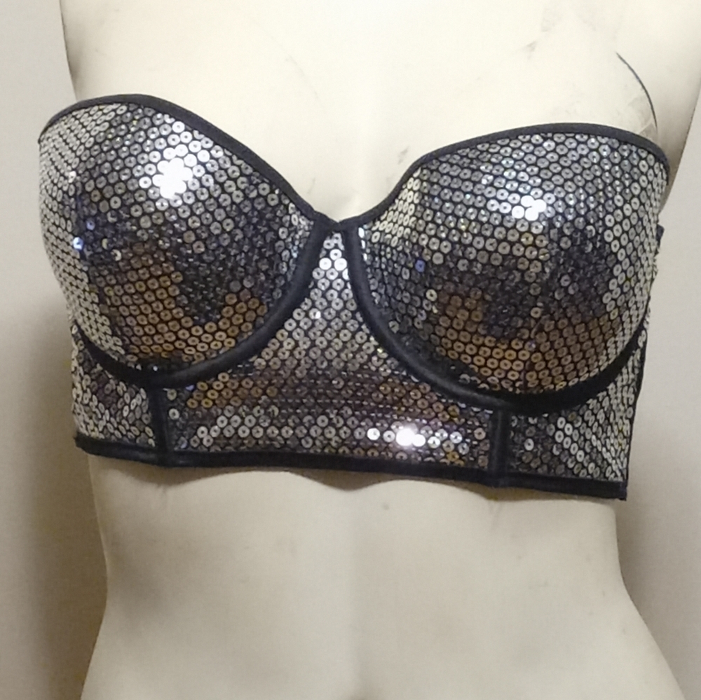 H&M silver sequin bustier